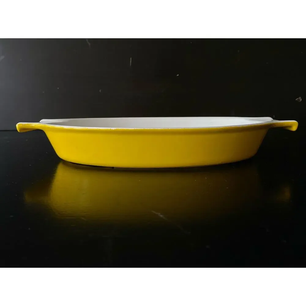 COPCO #7409 Michael Lax Design Yellow Enameled Cast Iron Dish